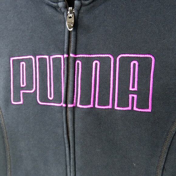 Puma Black Purple Zipper Sweatshirt Medium - Picture 4 of 7